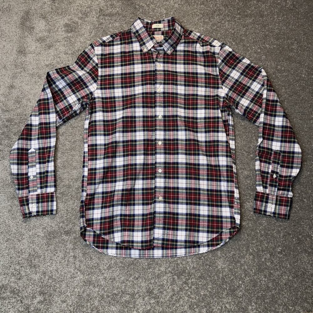 J.Crew Broken-In Oxford Shirt Slim Fit Plaid‎ Organic Cotton Men’s M